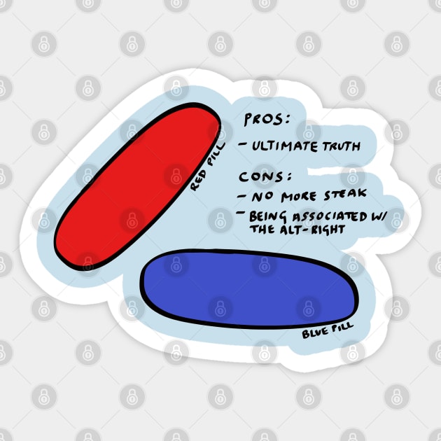 Blue Pill Red Pill Sticker by unexaminedlife